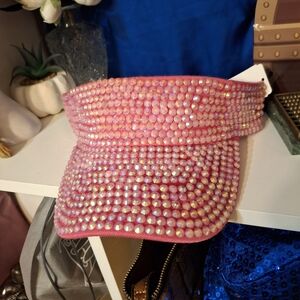 Pink sequined visor NWT